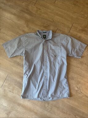 Beverly Hills POLO Club Short-Sleeve Plaid Button-Down Shirt Size Medium